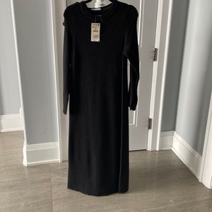Black knit midi dress
